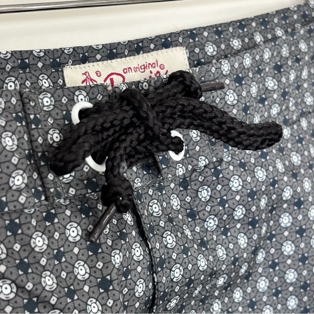 Original Penguin Lightweight Black and White Swim Shorts Size 34